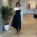 Colorblock Slimming Temperament Dresses for Women Round Neck Sleeveless Patchwork Zipper Tunic Dress Female Clothes