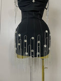 Sexy Backless Spaghetti Strap Black Sleeveless Bodycon Bandage Dress Women Elegant Prom Gown Club Evening Party Birthday Dresses