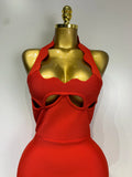 Women Halter Neck Sexy Cut Out Backless Bandage Long Dress Celebrity Elegant Evening Party Luxury Birthday Nightclub Dress