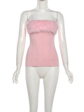 Christmas Furry Strapless Tops Women Patchwork Sexy Long Gloves Matching Birthday Luxury Classic Midnight Clubwear