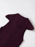 Solid Minimalist Basics Vest for Women Lapel Sleeveless Patchwork Double Zipper Slim Casual Knitted Tank Top Female