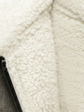 Winter Trip Strap with Fur All-in-one Fleece Double Lapel Long Sleeve Warm Windproof Grey Coat for Women