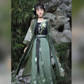 Olivegirl Song Dynasty Hanfu Summer Women's Clothing 2026 Embroidered Flower Coat Changgan Temple Strap Vest Spinning Skirt