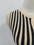 Striped Loose Two Piece Set for Women O Neck Sleeveless Top High Waist Wide Leg Pants Casual Sets Female Sumemr New