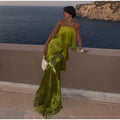 Ladies Strapless Fringe Maxi Gown Tiered Asymmetrical Sleeveless Slim Robe Summer Beach Club Cocktail 2026 New Chic Hot Vestidos