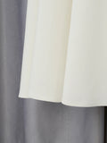 Elegant Bridesmaids White Two Piece Set for Women Lapel Pearl Accent Crop Jacket A Line Midi Skirts Suit for Formal Events