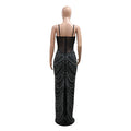 Women's Pearl Beading Rhinestone Sequin Dress Sexy Party Club Night Formal Evening Dress Hot Drilling Birthday Outfits