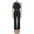 One Shoulder Romper Woman Jumpsuit Party Club High Waist One Piece Birthday Outfit Mono De Mujer Elegante Birthday Overalls