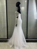 Luxury White Pearl Long Dress Wedding Birthday Drag Queen Photoshoot Dress Women Backless Mesh Sexy Dress Singer Stage Wear