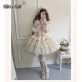 Olivegirl 2026 Kawaii Lolita Dress Women Fashion Design Slim Sling Bow Lovely Princess Dresses Sweet Lace Patchwork Pink Girl