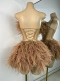 Sparkly Sequins Birthday Outfit Women Sexy Top Skirt Two Pieces Sets Celebrity Performance Show Wear Nightclub Bar Dress