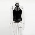 White Lace Camisole Women's Summer Sexy See-through Lace Patchwork Bodycon Tank Top Elegant Backless New Women's Tops