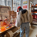 Iconic Street Fashion Week Luxury Brand Gardient Cropped Faux Fur Coat Women Winter 2026 Hot Cool Girls Fluffy Short Fur Jacket