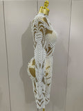 New High-end Elegant Evening Gown AB Rhinestones Pearls Luxury Long Sleeves Mesh Dress Women Cocktail Party Wedding Costume