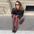 Sexy See Through Floral Lace Stockings Women Black Flower Mesh Pantyhose Female 2026 Spring Lady Chic Street Party Stocking New
