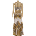 Sexy Fashion Long Dress Woman Leopard Print Lace-Up Halter Backless Sleeveless Shape Waist Ruffles Elegant Vestidos