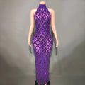Festival Shiny Rhinestones Party Dress Birthday Luxury Costume Fancy Brilliant Dancer Wedding Impressive Evening Dress