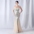 Sexy Elegant Long Wedding Party Dresses for Women 2025 Luxury Mesh Bridesmaid Evening Dresses Woman Sequin Summer Dress
