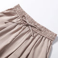 Casual Loose Coats Pants Set Women Full Sleeve Lapel Zippers Solid Coat Long Straight Pleated Pant Sets 2026 Autumn Lady Suit