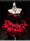 Olivegirl Sweet Lace Dress Lolita Red Cute Girl Spring High-end Women Summer Birthday Party Elegant Princess Lolita Dresses