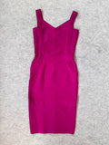 Sexy Fuchsia Cross Bandage Dress 2023 Spring For Women Tight Girl Quality Bodycon Dress Office Lady Slim Vestido Elegant