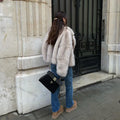 Chic Street Girls Gradient Faux Fur Jacket Women Winter 2026 Fashion Fluffy Fox Fur Coat Female Luxury Outerwear