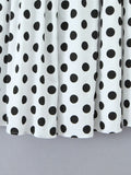 Beach Party Two Piece Set for Women Halter Neck Sleeveless Vest High Waist Polka Dot A Line Midi Skirt Suit Female