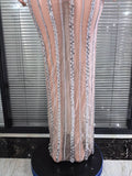 Shinning Sequins Women Sexy Halter Backless Mesh See Through Bodycon Long Dress Celebrate Nightclub Party Birthday Outfit