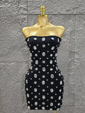 Minimalist Sexy Strapless Shinning Sequins Feathers Bodycon Mini Dress Celebrate Nightclub Party Birthday Vacation Outfit