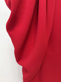 Women'S Formal Dinner Party Evening Gowns Elegant Red Diamond Shawl Sleeve Design Long Slim Fit Dress