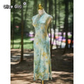 Olive Girl Romantic Qipao for Garden Wedding 2026 Fairycore Photoshoot Everyday Wear S-XXL XS-3XL Plus Size Romantic Garden Party Editorial Not Costume Qipao Cheongsam Chinese Dress Chinese Heritage Fashion Women