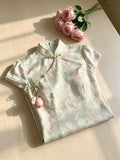 Olive Girl Romantic Qipao for Garden Wedding 2026 Fairycore Photoshoot Everyday Wear S-XXL XS-3XL Plus Size Romantic Garden Party Editorial Not Costume Qipao Cheongsam Chinese Dress Chinese Heritage Fashion Women