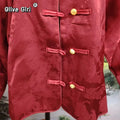 Olive Girl Red Embroidered Embroidered Jacket for Ren Faire 2026 Garden Wedding Fairycore Photoshoot Everyday Wear M-2XL XS-3XL Plus Size Hand Embroidered Dramatic Silhouette Garden Party Editorial Not Costume Chinese Heritage Fashion Women