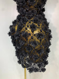 Women Luxury Pink Flowers Pearls Lace See Through Bodycon Mini Dress Birthday Photoshoot Evening Party Nightclub Stage Costume