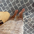 Beige Embroidered Long Tunic Top V Neck Long Sleeve Lace Fringe Hem Boho Blouse 2026 Summer Beach Vacation Cover‑up Streetwear