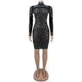 Sparkly Rhinestone Birthday Dress Woman Luxury Sexy Night Club Party Mesh See Through Diamonds Bodycon Mini Dress Vestidos