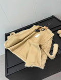 Original 2new Style Women's Fashion Belt Decoration Artificial Fur Effect Fur Jacket Coat Coat