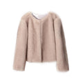 Iconic Street Fashion Week Luxury Brand Gardient Cropped Faux Fur Coat Women Winter 2026 Hot Cool Girls Fluffy Short Fur Jacket