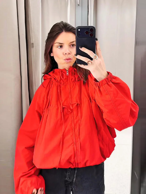 Women's Casual Lightweight Bomber Jacket Fashion Turn Down Collar Single Breasted Zipper Coats Lady Autumn Chic Outerwear