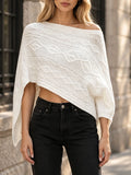 Casual Knit Women Shawls Round Neck Sleeveless Asymmetric Shawl for Vacation Street Outing Wear Fashion Summer New