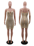 Sexy Pearl Beading Rhinestone Dress Women Luxury Nightclub Party Birthday Appliques Rhinestones Summer Dress Women 2025