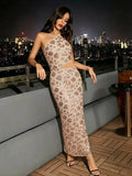 Sexy One Shoulder Champagne Sequin Evening Dress Women Waist Hollow Out Party Maxi Dress Party Long Prom Dress