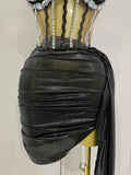 Sexy Sparkly Diamonds Two Pieces Top Skirt Set Women Celebrity Birthday Evening Party Club Stage Nightclub Performance Costume