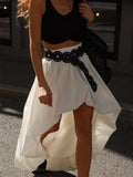 Irregular Flower Buds Skirt Women Spring Summer Street Fashion Pure Cotton Midi Skirt Without Belt Female Commuting Skirt