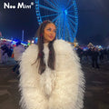 Fashion Tassels Faux Fur Coat Women Winter New Stylish Chic Fluffy Fur Jacket Girls Thick Furry Overcoat