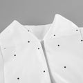 Romantic Dates White Dot Print Tank Top for Women Bow Neck Sleeveless Back Slit Design Slimming for Office Commute