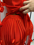 Women Sexy Off Shoulder Tassels Bodycon Bandage Dresses Elegant Evening Party Luxury Birthday Cocktail Wedding Guest Gowns