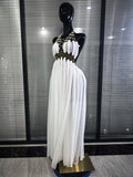Women Sexy Hollow Out Backless Mesh Long Dress Celebrate Eveing Birthday Party Nightclub Bar Celebrity Stage Performance Costume