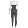 Sexy Polka Dot Print Jumpsuit Women Strapless Skinny Midnight Tight Stretch Workout Activity Hipster Skinny Overalls