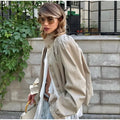 Fashion Shoulder Padded Short Windbreaker Women Solid Full Sleeve Turn-down Collar Single Breasted Coat Lady Autumn Chic Coats